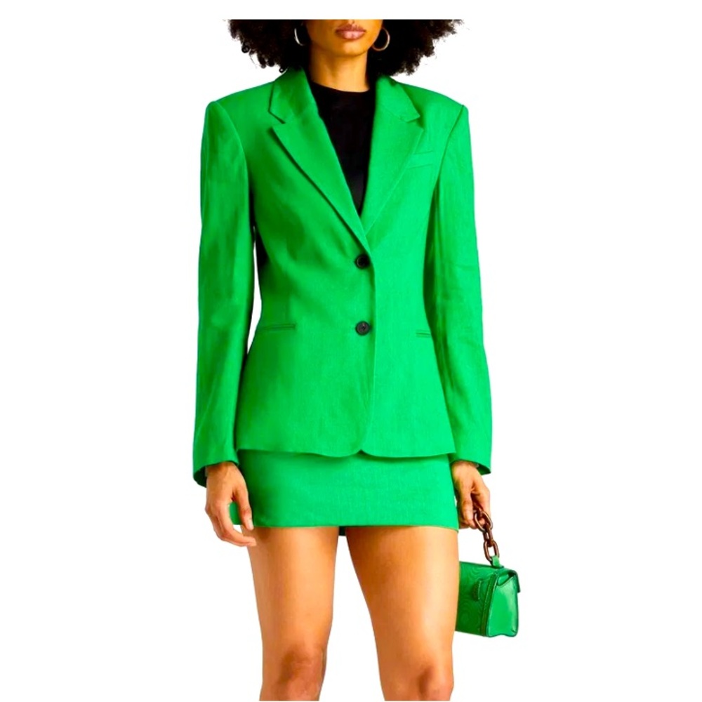 💚FRAME Green Linen Blazer